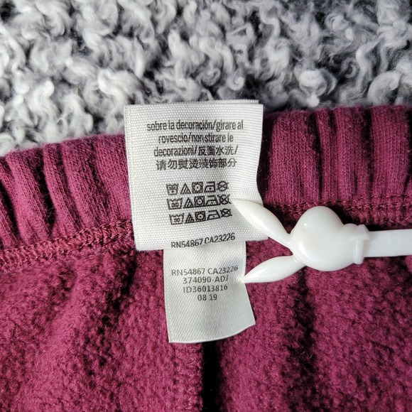 Pink Victoria's Secret burgundy wine red jogger sweatpants logo spellout preppy - Picture 10 of 11
